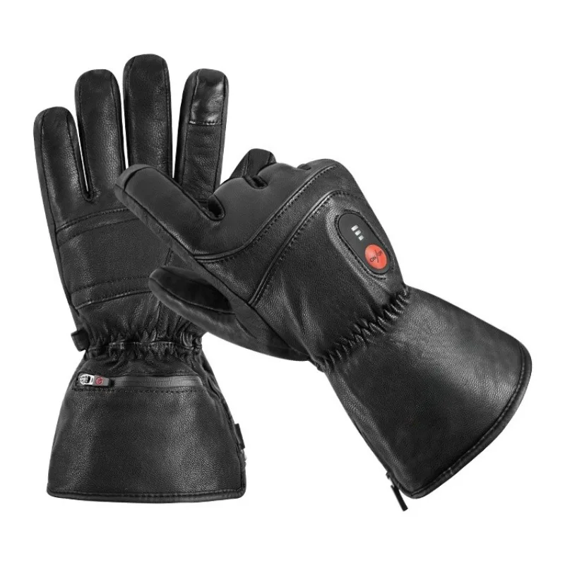 Lightweight waterproof sheepskin ski gloves winter cross-country windproof charging heating technology snowboard
