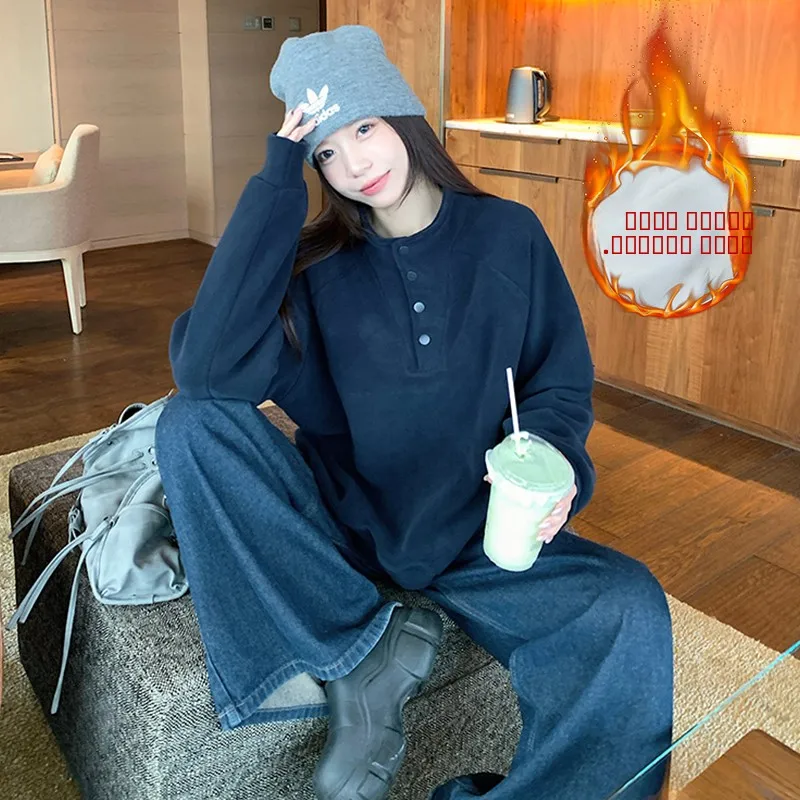 

Женская толстовка с флисовой подкладкой, однотонная, с воротником-стойкой, теплая, осенне-зимняя, новый дизайн, повседневная, цельная модель