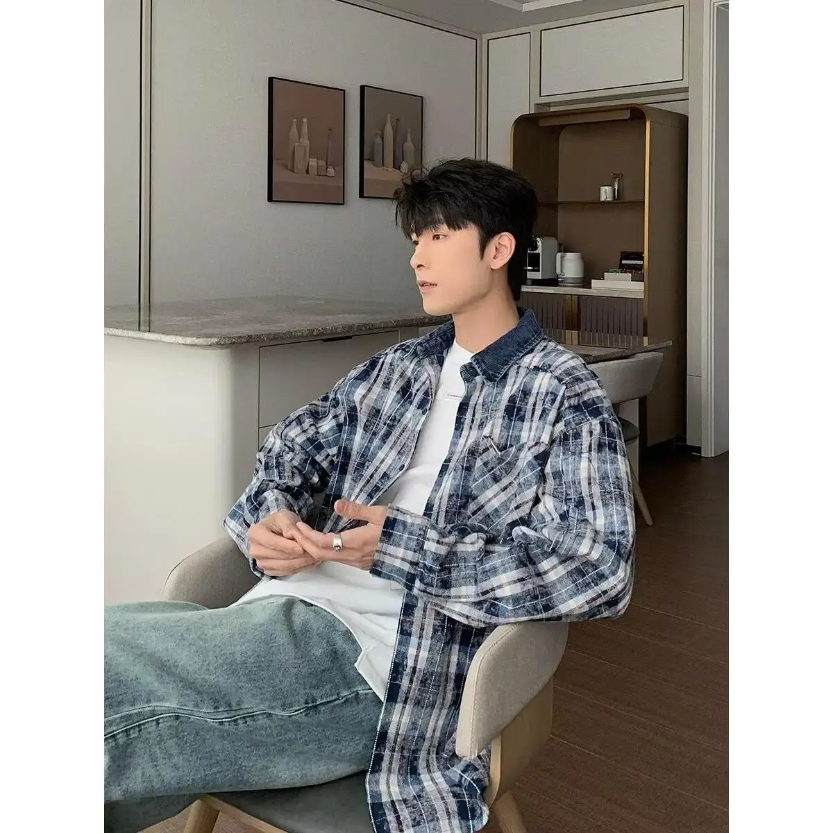 

Retro American Style Long Sleeve Corduroy Shirt Men's Casual Versatile Classic Collar Design Spring Autumn Leisure Shirt