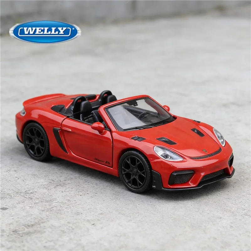 

WELLY 1:36 Porsche 718 Spyder RS Alloy Sports Car Model Diecast Metal Toy Vehicles Car Model Simulation Collection Children Gift