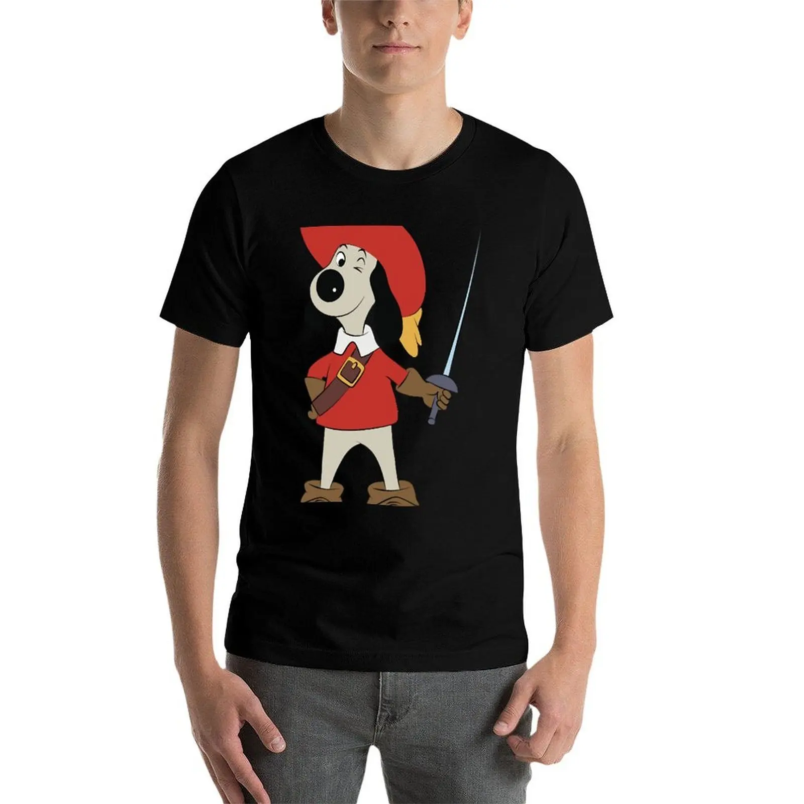 Koszulki D'Artacan t man Dogtanian śmieszne koszulki męskie T-Shirt 100% bawełna koszulki 100% bawełna
