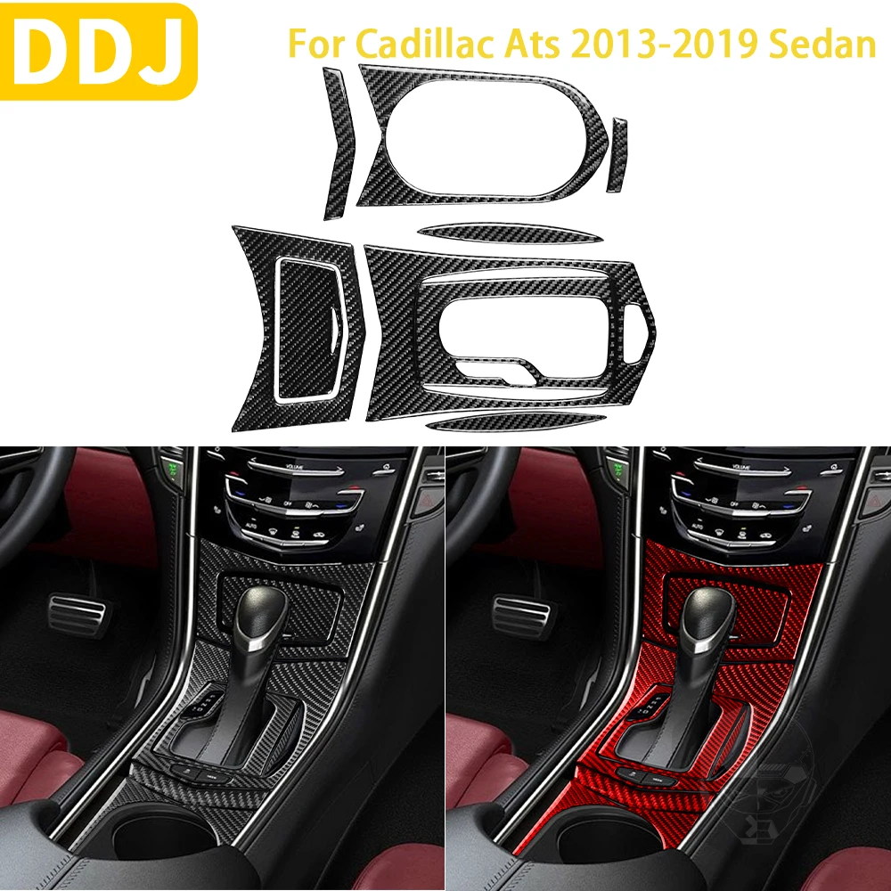 

For Cadillac ATS 2013-2019 Sedan Accessories Car Carbon Fiber Interior Automatic Shift Cup Holder Panel Trim Sticker Decoration