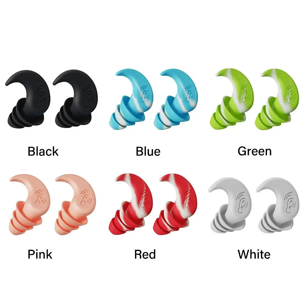 Bouchons d'oreille anti-bruit en silicone souple, anti-poussière multicolore, réduction du bruit, bouchons d'oreille de sommeil, unisexe, étanche, bouchons d'oreille de natation