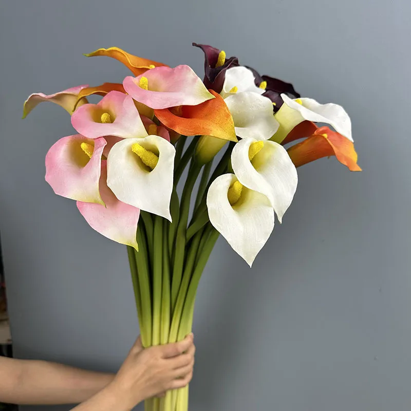 5/6 Stück Künstliche Blumen PU Kleine Seetaro Realistische Callas Lilie Hotel Dekoration Kunstblume Simulation Roter Calla-Zweig – Detail 8