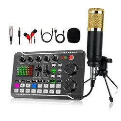 Live Broadcast Sound Card Mixer F998 Capacitor Microphone Set Kit For Streaming Professional Audio Mixer English Version