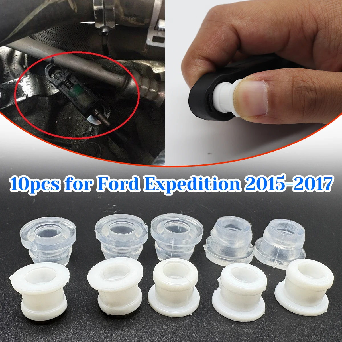 

10pc for Ford Expedition 15-2017 Shift Cable Linkage Bushing Gear End Transit Connector Sleeve Grommet Lever End Rod Accessories