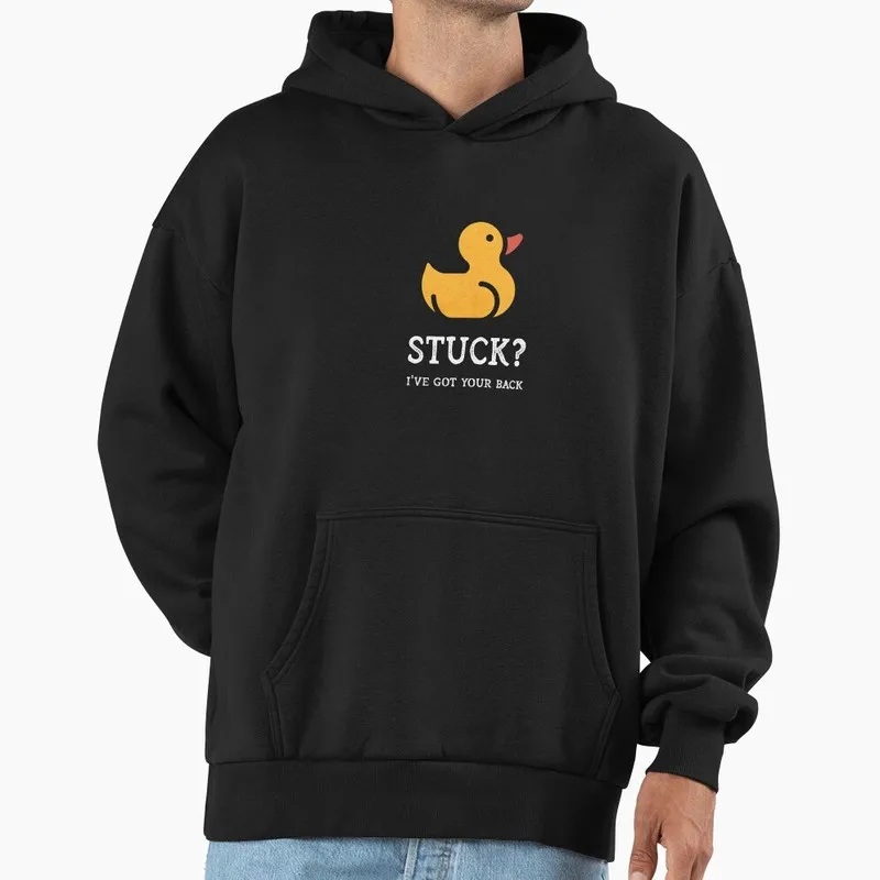 Stuck_ I've got your back Funny Graphic Hoodie Fleece Sweatshirt for Programmer Software Engineers Geek IT Developer Gift Hooded