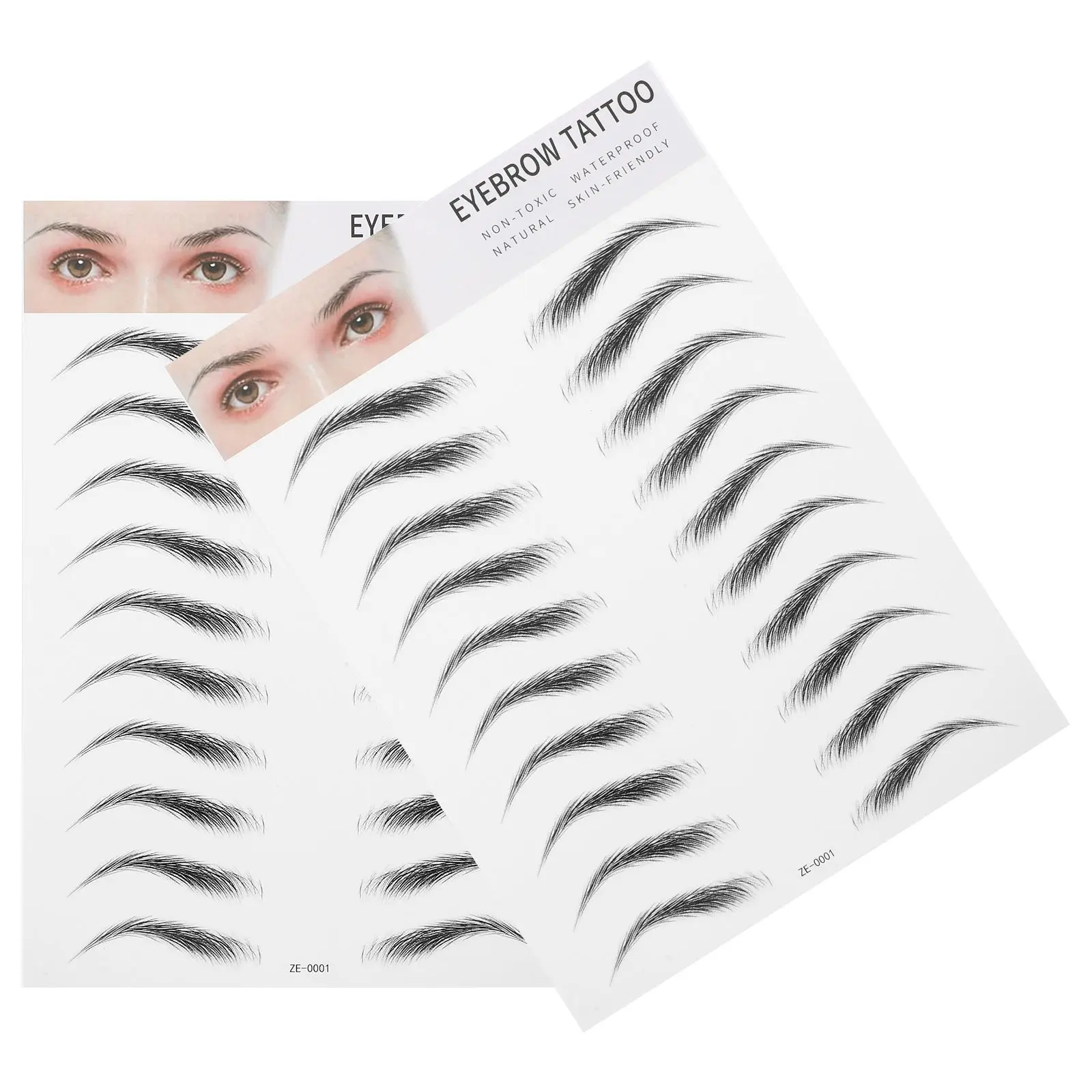 

2Pcs Eyebrow Stickers False Bushy Women Suit Human Body Artificial Eyebrow Transfer Stencils MakeupBrush Temporary Realistic