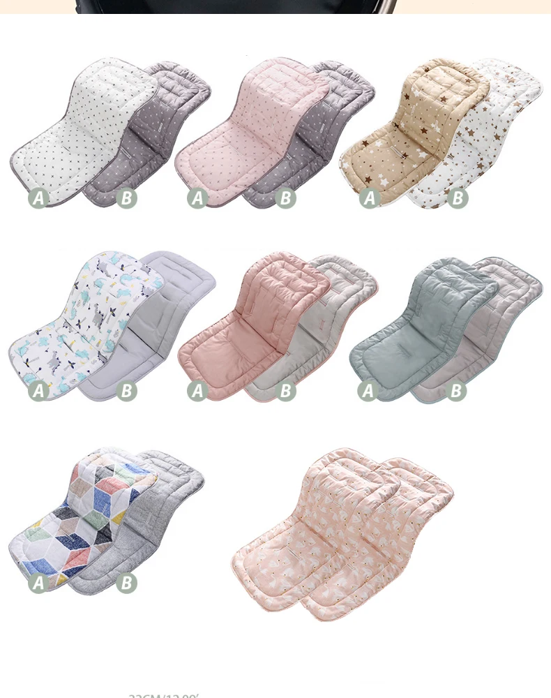 Komfortable Baumwolle Baby Kinderwagen Pad Vier Jahreszeiten Allgemeine Weiche Sitzkissen Kind Warenkorb Sitz Matte Kinder Kinderwagen Kissen Für 0-27M – Detail 9