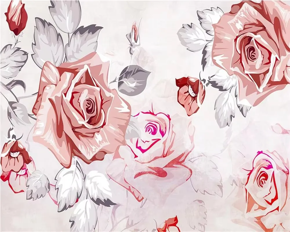 خلفية مخصصة صغيرة جديدة النباتات الحديثة الزهور فراشة الرعوية خلفية التلفزيون غرفة المعيشة غرفة نوم خلفية ثلاثية الأبعاد