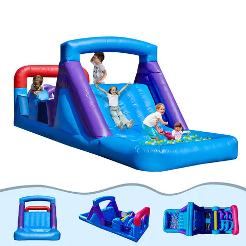 nadmuchiwany tor przeszkód trampolina dla dzieci, zjeżdżalnia dla dzieci, plac zabaw dla dzieci, basen wodny, basen bąbelkowy