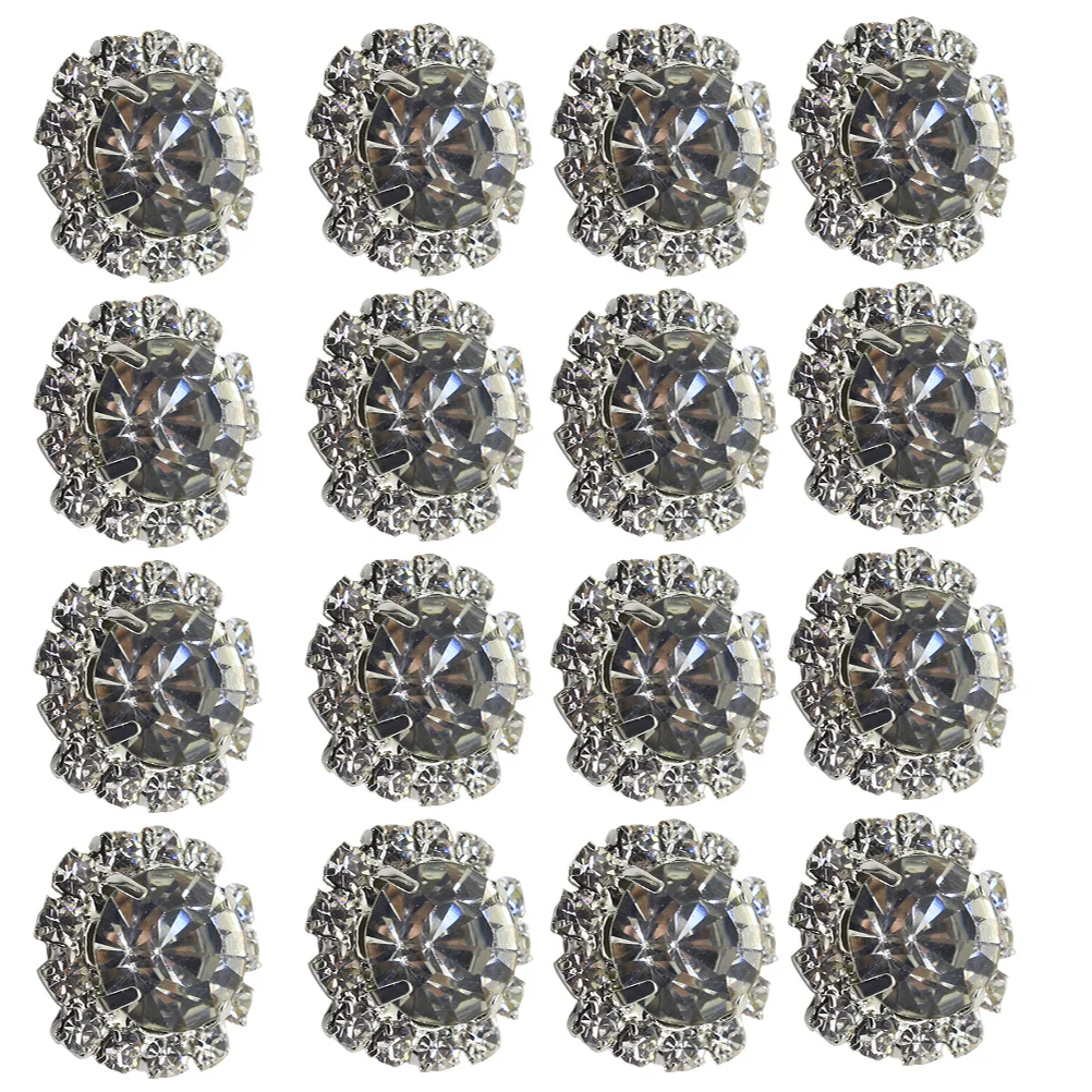 30Pcs 절묘한 실버 라인스톤 단추 16mm DIY 쥬얼리 의류 액세서리 크리 에이 티브 디자인 내구성 오래 지속