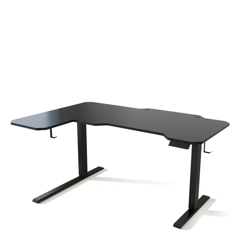 طاولة رفع كهربائية على شكل حرف L بطول 1.5 متر، مكتب زاوية، محرك مزدوج، طاولة دراسة للكمبيوتر، مكتب تقسيم #5