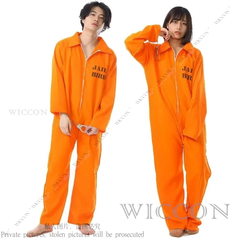 

Prison Uniform American Prisoner Cosplay Costume Pants Man Jumpsuit Adult Orange Prison Uniform Cosplay Halloween Costume Woman