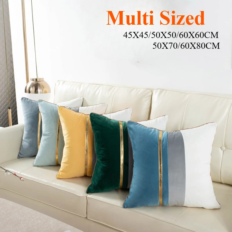 60X60/50X80CM Large Size Splicing Throw Pillow Cover Modern Luxury Waist Cushion Cover Decor Home Decorative Pillowcase