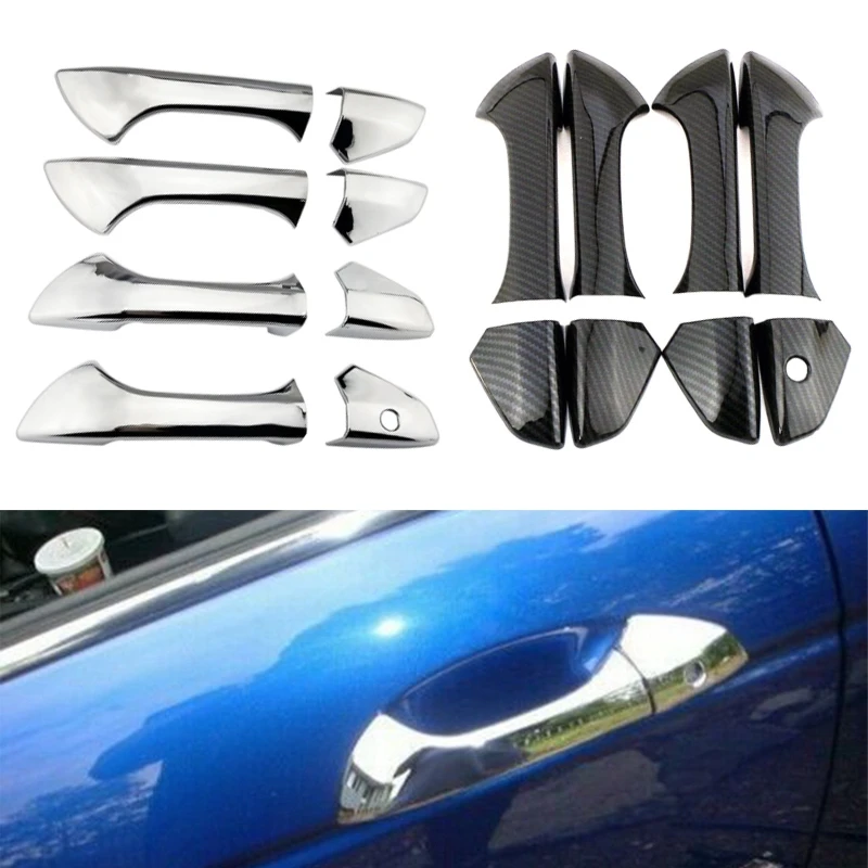 

For Honda Accord 8th 2008-2012 Car Exterior Door Handles Cover Chrome/Carbon Fiber Style Overlays Protection Catch Cap Sticker