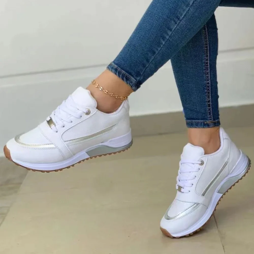 

Women Causal Sneakers Summer New Fashion Breathable Mesh Lace Up Sports Shoes for Women Platform Ladies Walking Ladies Shoes