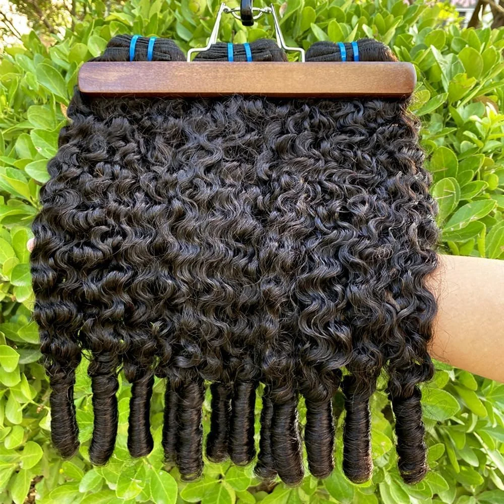 Lots de Cheveux Humains 15A, Bouclés Birmans, Non Traités, Vierge Brésilienne, 30 30 32 Pouces, 3/4 Lots