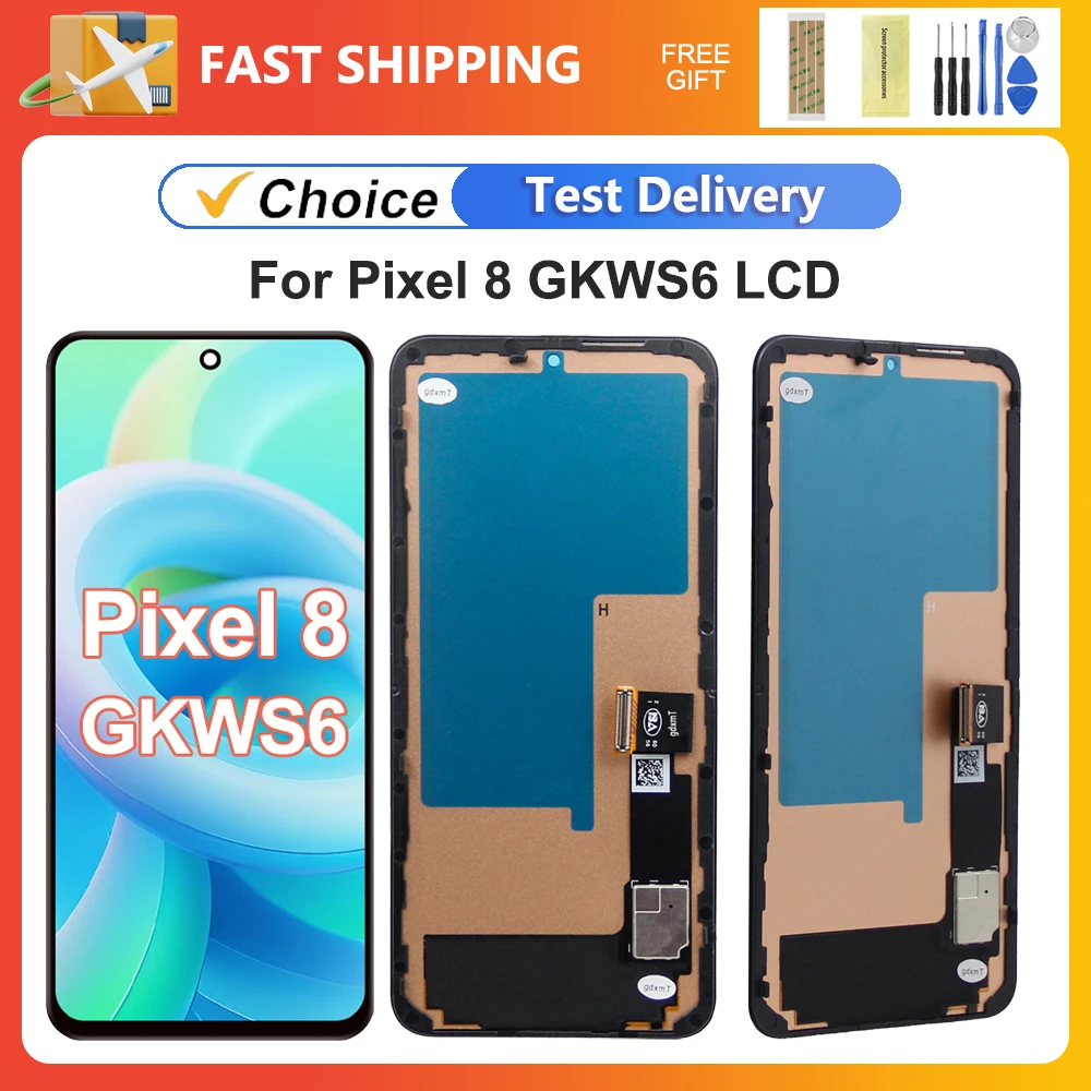 Tested For Google Pixel 8 GKWS6 G9BQD GPJ41 Pixel8 LCD Display Touch Screen Digitizer Assembly Replacement