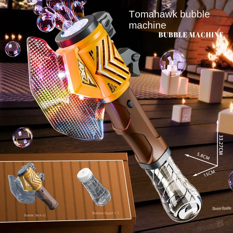 Machine à bulles lumineuse Tomahawk, jouets électriques pour enfants, sans batterie, sans bulle d'eau