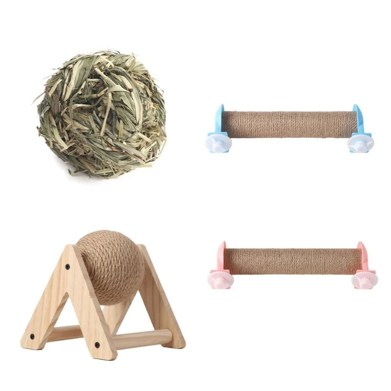 

Rabbit Toy Claw Grinding Ball for Small Pet Scratching Scratcher Posts SisalHemp Ball BiteResistant Small Animal Toy Dropship