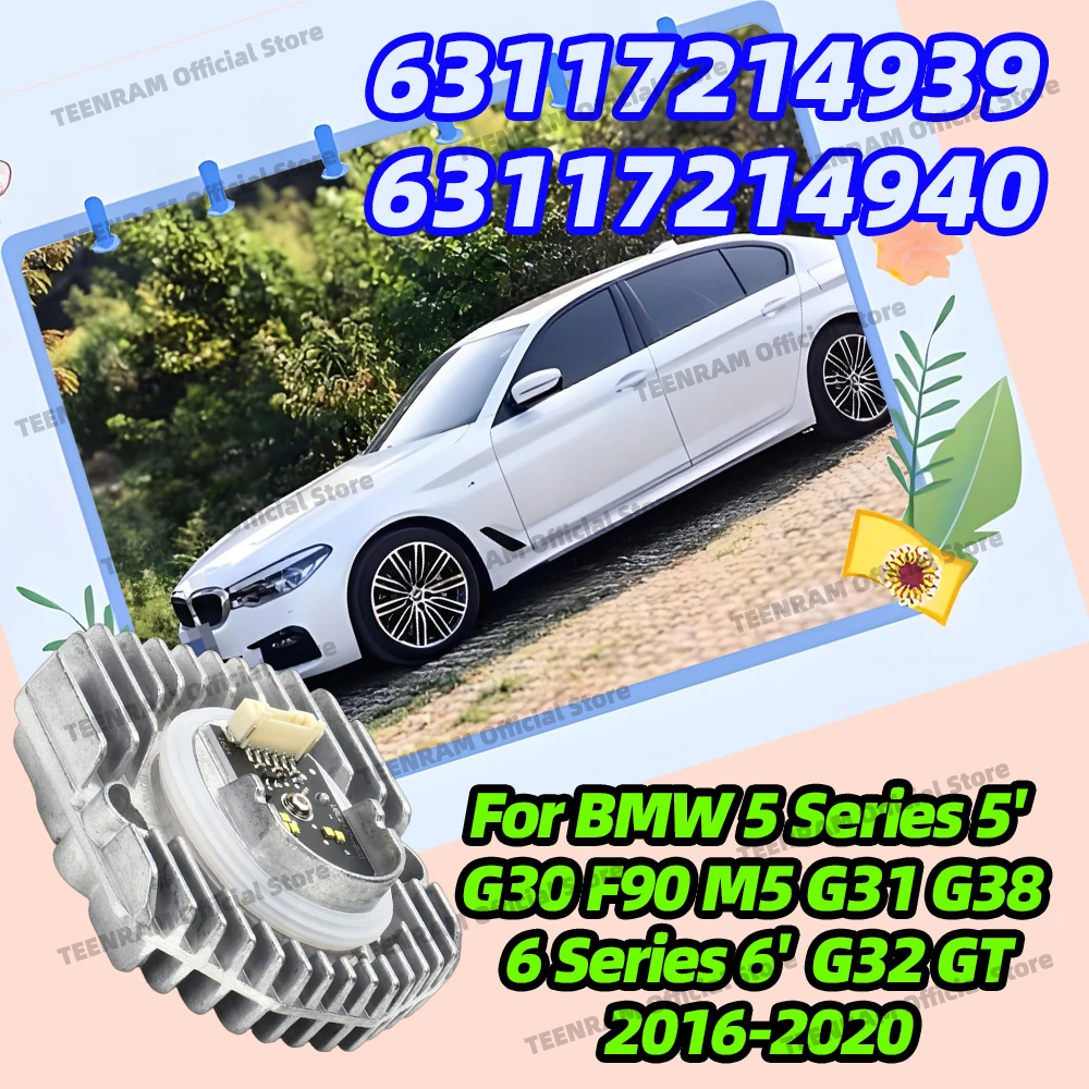 

1PC LED Module Angel Eyes DRL Adaptive 63117214939 63117214940 For BMW 5 6 Series G30 F90 M5 G31 G38 G32 GT 2016 2017 2018-2020