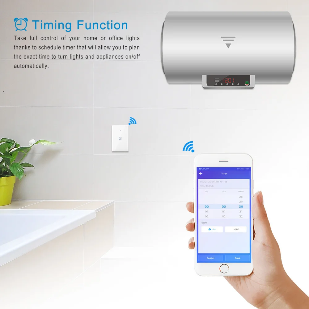 20A telecomando condizionatore d\'aria interruttore scaldabagno Tuya eWelink App Timer Wireless WiFi Smart Boiler Switch Alexa Google Hom