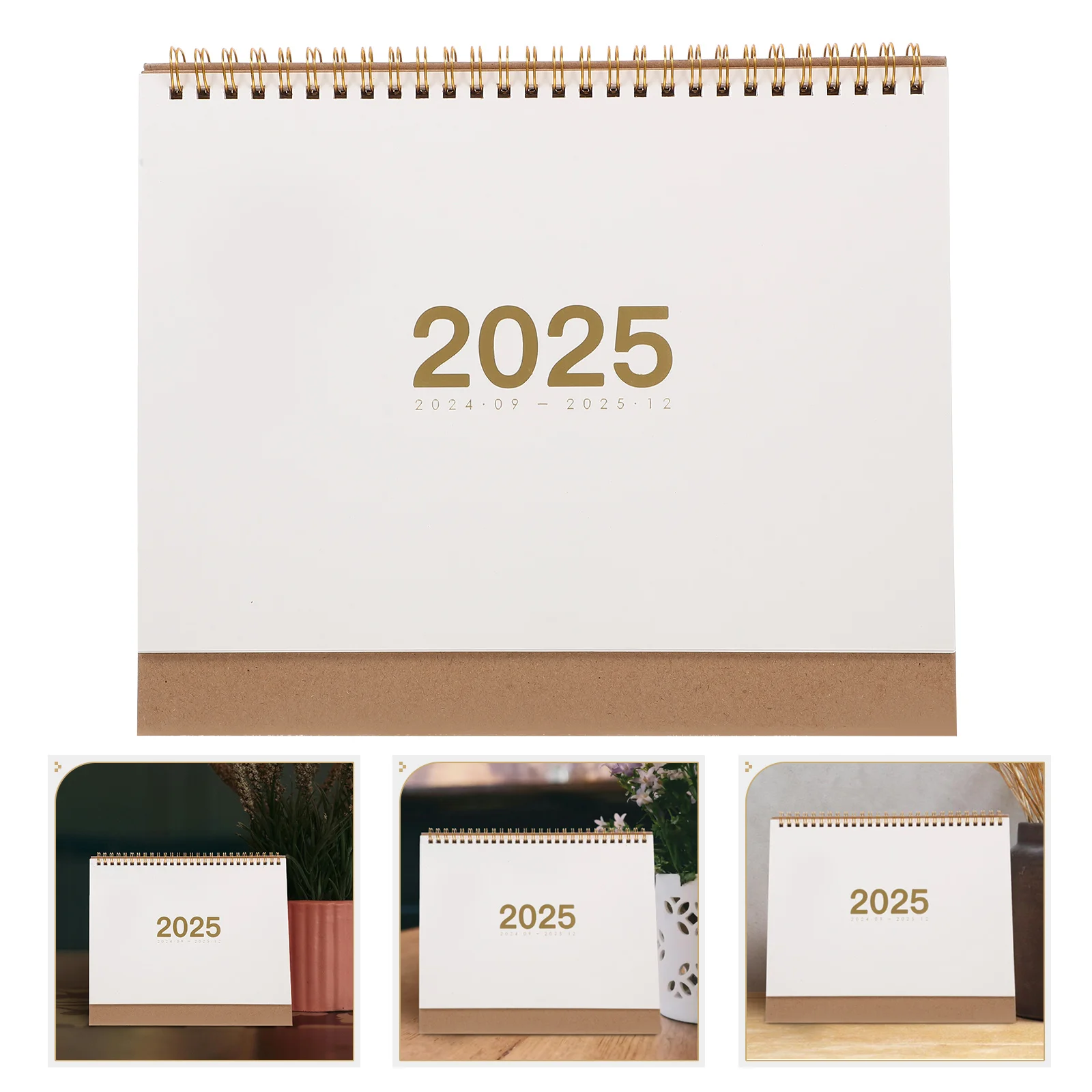

2025 Desk Calendar Spiral Bound Office Flip Small Daily Standing for Vertical