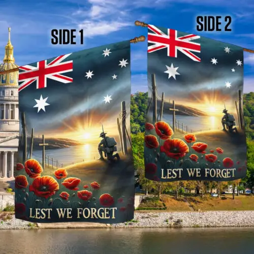 Anzac Day Australian Veteran Lest We Forget Flag Garden Flag - House Flag