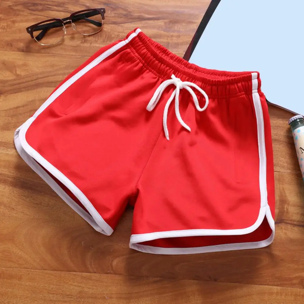 Men Summer Shorts Solid Color Drawstring Elastic Waist Shorts Loose Fit Solid Color Sport Pants for Beach Jogging Sweatpants