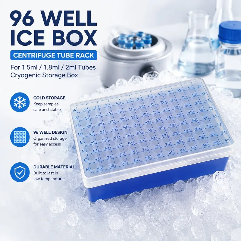 Ultra‑low‑Temperature Centrifuge‑Tube Ice‑Box Fits 1.5ml 1.8ml 2ml Lyophilized‑Vial Cryo‑Storage Case Practical Plastic