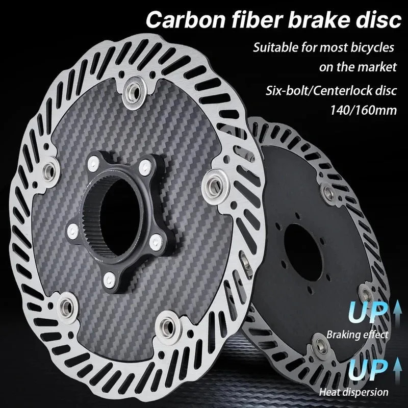 Disque de frein en fibre de carbone, rotor flottant VTT, 160 mm, 140 mm, Centerlock, étrier de frein à disque de vélo, freins à disque de vélo de montagne, cyclisme