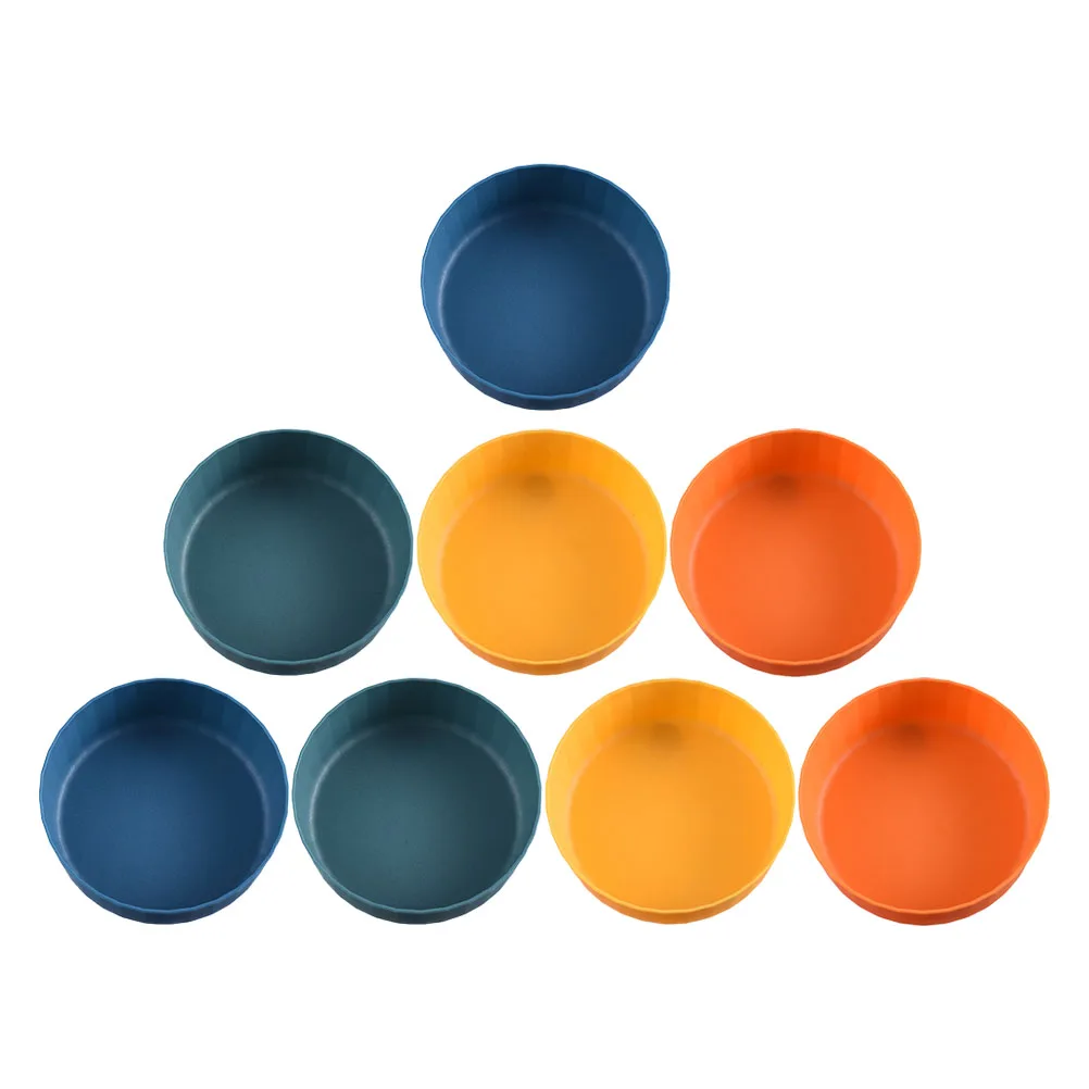 

8pcs Sweet Plate Dishes Household Multi-Functional Kitchen Storage Serving Dessert Fruit Snack Salad Trays Decorative Round
