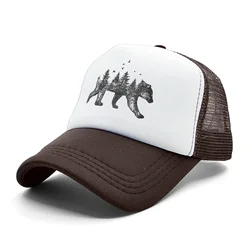 Summer Hip Hop Men Women Hat Baseball Cap Cool Bear Trucker Cap Cool Hunt Hunting Bear Cap Hat Summer Mesh Caps Hats for Men