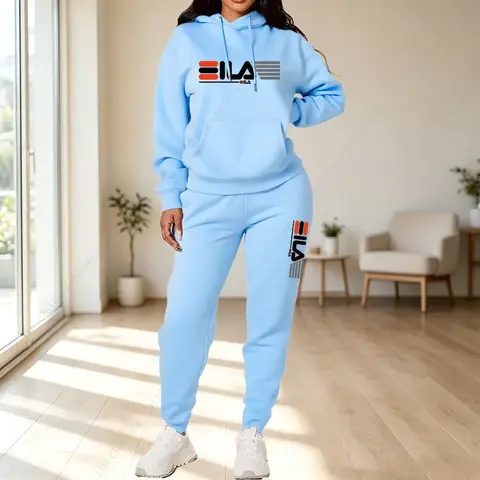 Ladies Sweatpants Set Hoodies Pants Two Piece Fall Winter Matching Outfits Athleisure Fleece Luxury Designer Tracksuit for Women