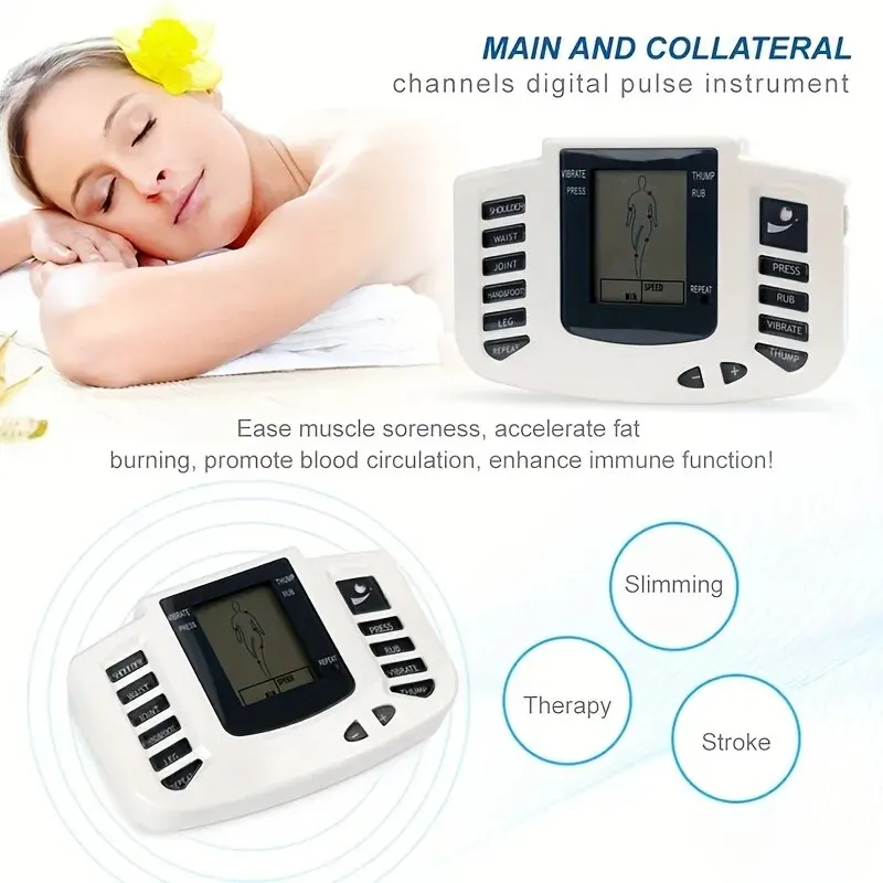 8 Mode TENS Massager EMS Muscle Stimulator Massager With Electrode Patches Set for Full Body Relaxation and Muscle Therapy Care