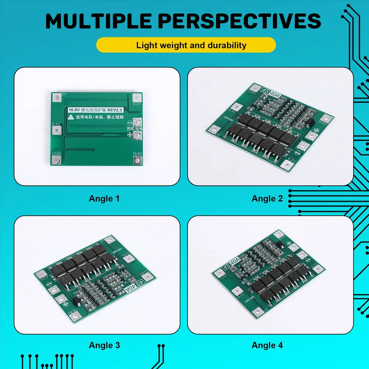 A46U 4S 40A 18650 Li-Ion Lithium Battery Charger PCB Board Protection Module for Drill Motor 14.8V 16.8V Lipo Cell Module