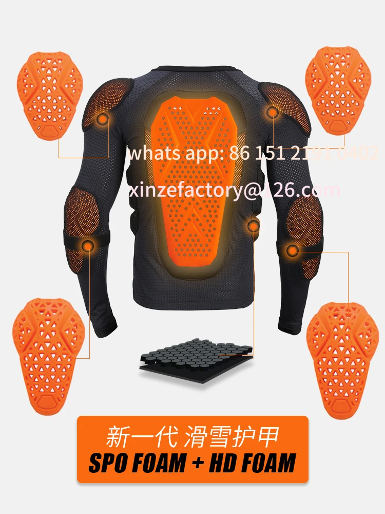

Ski anti-drop protective gear, single and double board armor, back protection, anti-collision, men's inner wear protective