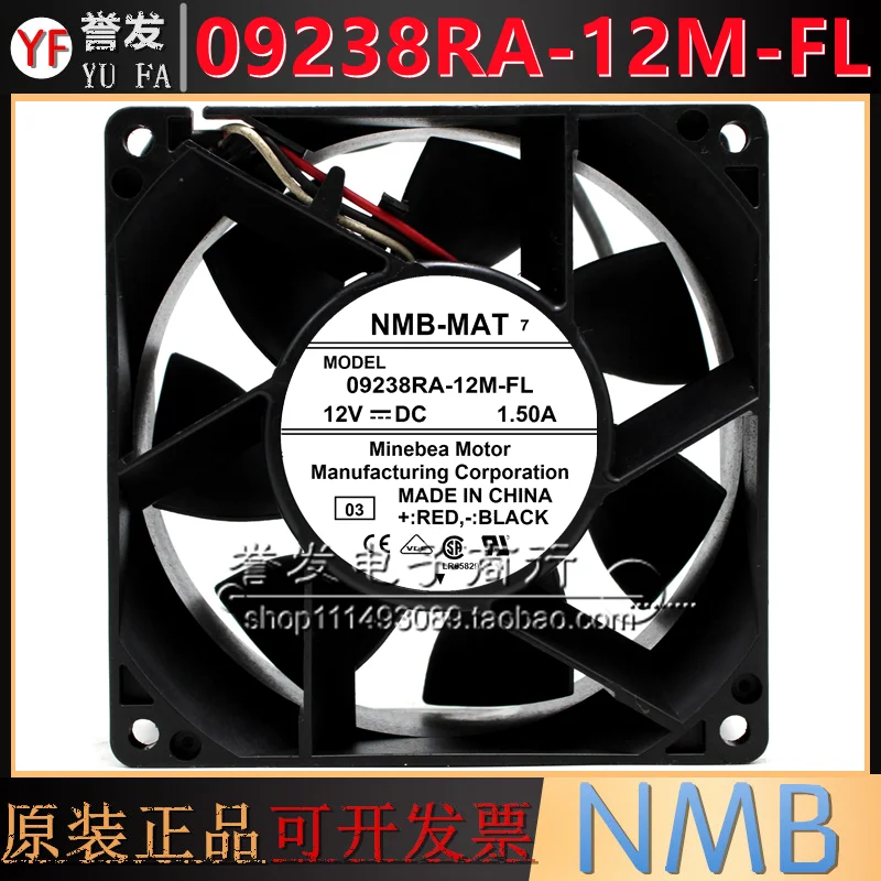 새로운 오리지널 09238RA-12M-FL 12V 9038 90x90x38mm 냉각 팬 라디에이터