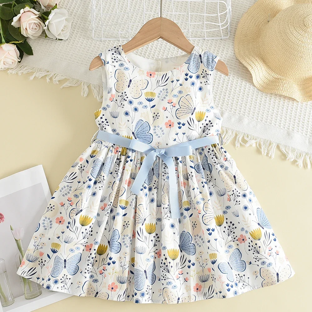 Bear Leader Summer New Flower Printed Children's Clothing Fashion Simple Princess Dress Korean Version Girls Casual Dresses