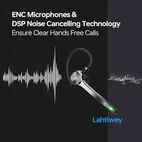 Imagen 2 del producto Auriculares Bluetooth V5.3, auriculares inalámbricos con estuche de carga de 500 mAh, tiempo de conversación de 72 horas, auriculares manos libres con cancelación de ruido y micrófono