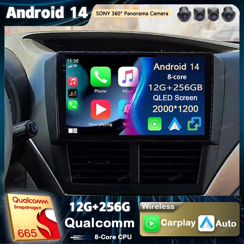 Android 14 For Subaru Forester 3 SH 2007-2013 Impreza GH 2007-2011 Stereo Car Radio Multimedia Video Player GPS AI Voice CarPlay