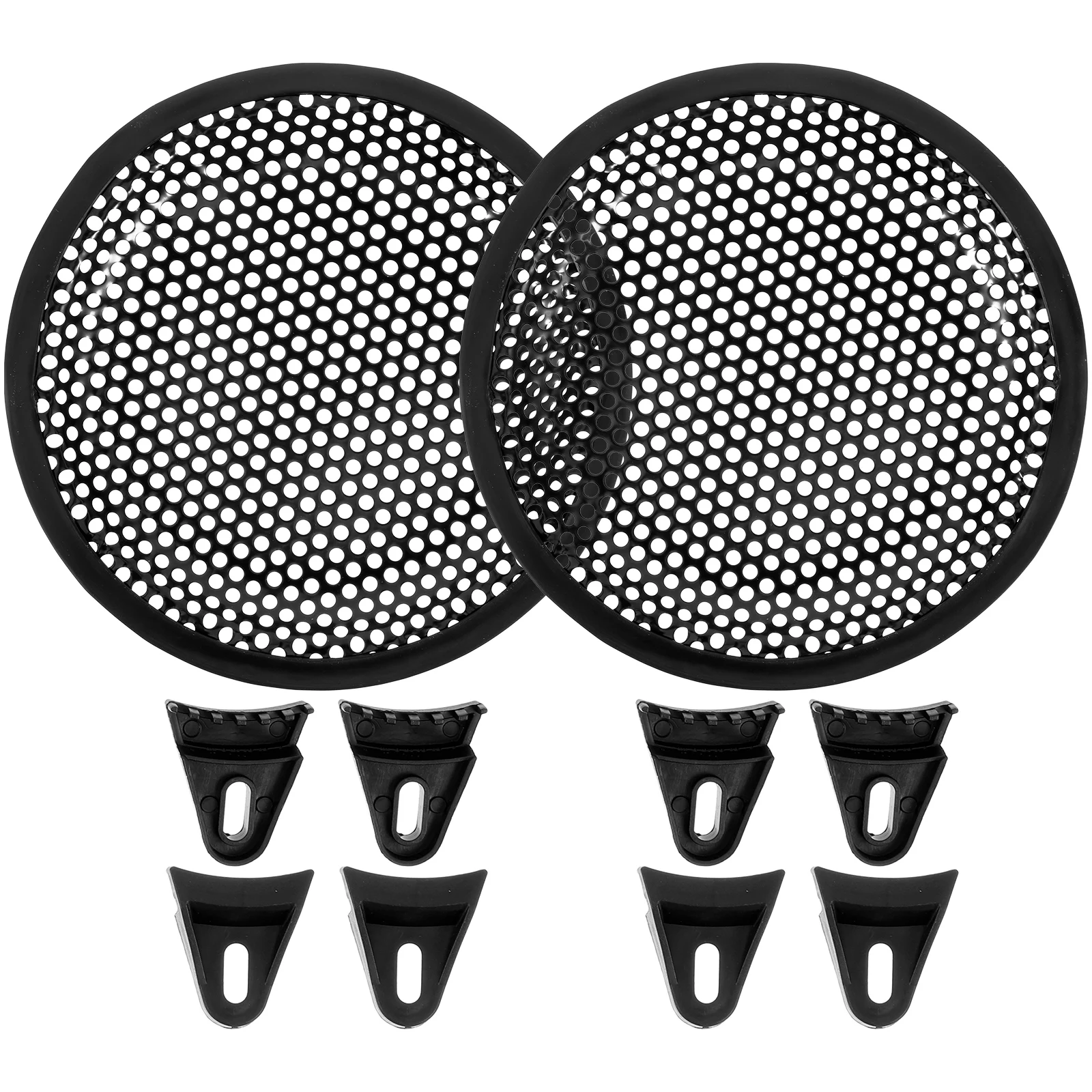 

2pcs Car Speaker Grille Subwoofer Metal Mesh Cover 6.5 Inch Compatible Protector Guard For Vehicle s Durable Steel Grills
