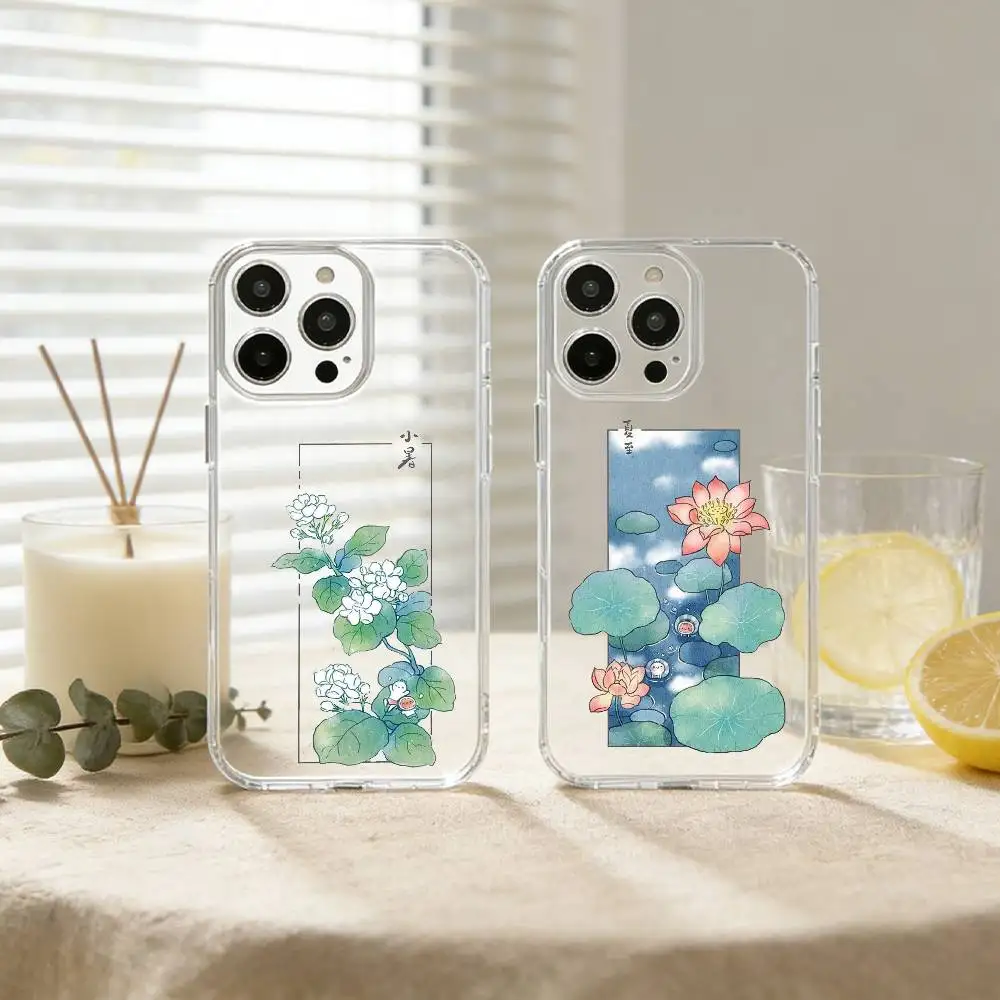 

Four Seasons Scenery Phone Case For iPhone 17 16 15 14 13 12 11 Mini Pro Max Plus Transparent Cover