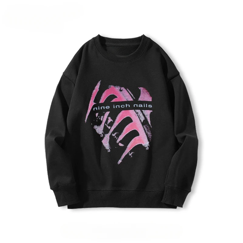 Moletom Unissex com Gola Redonda da Banda Nine Inch Nails 2026 - Casaco Estilo Americano para Outono/Inverno