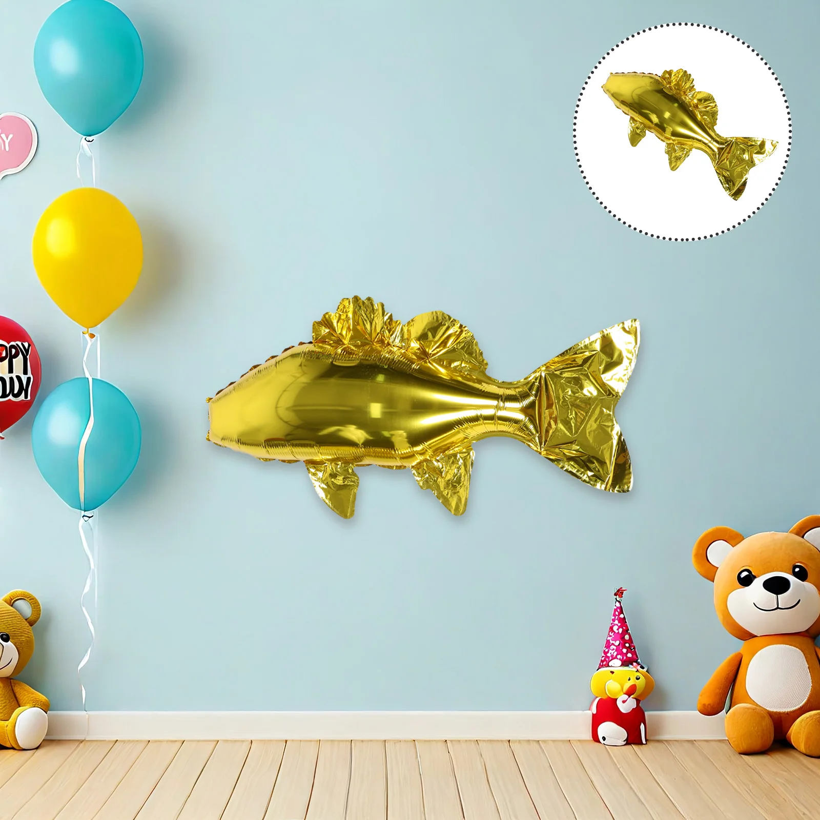 

12Pcs Goldfish Balloon Decoration Fishing Balloons Modeling Jumbo Aluminum Film Props Ocean Sea Animals Foil Balloon for Kids
