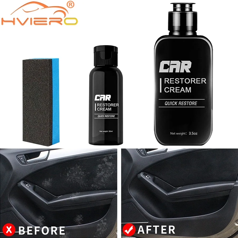 Car Restorer Cream Quick Paste 100ml Auto Plastic Leather Refurbishment Agent Washable Refresh Aging Surfaces Wash Maintenance