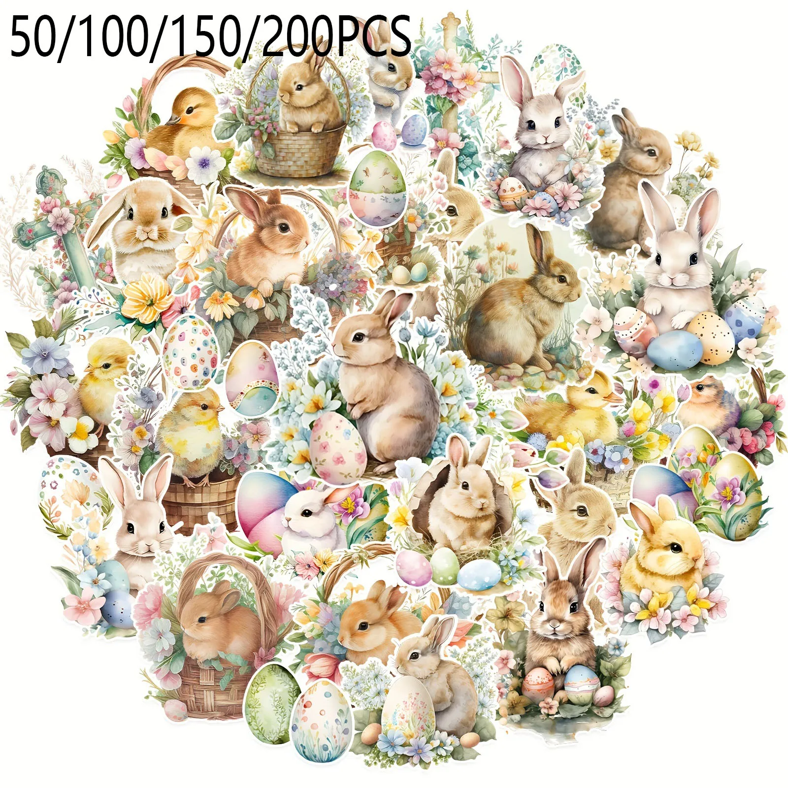 50/200 PCS Hase Kaninchen Täglichen Tag Cartoon Aufkleber Ästhetische Aufkleber für Fahrrad Flasche Koffer Scrapbooking Kinder Geschenke Aufkleber
