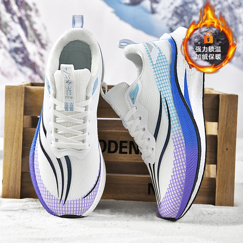 Thermal Men Sport Running Shoes Keep Warm Women Athletic Jogging Sneakers Comfortable Winter Snow Marathon Shoes