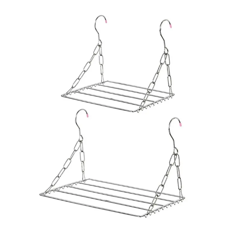 367A Balcony Folding Shoe Drying Rack Clothes Airer Stainless Steel Laundry Underwear Towel Storage